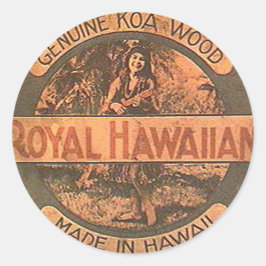 ヴィンテージウクレレラブレステッカー ラウンドシール