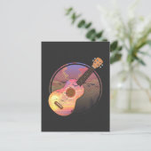 ヴィンテージウクレールサンセットミュージシャン自然ハワイ ポストカード (スタンド正面)