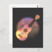 ヴィンテージウクレールサンセットミュージシャン自然ハワイ ポストカード (正面/裏面)