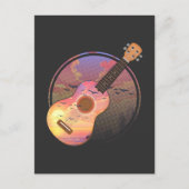 ヴィンテージウクレールサンセットミュージシャン自然ハワイ ポストカード (正面)