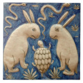 ヴィンテージウサギと爬虫類アンティーク再生 タイル (正面)