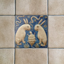 ヴィンテージウサギと爬虫類アンティーク再生 タイル