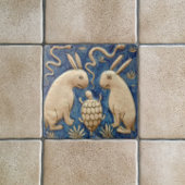 ヴィンテージウサギと爬虫類アンティーク再生 タイル