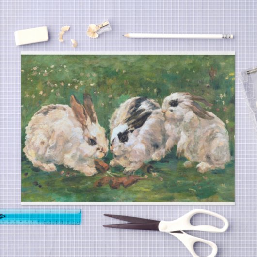 ヴィンテージウサギの切り離しアンティーク 薄葉紙 (クラフト)