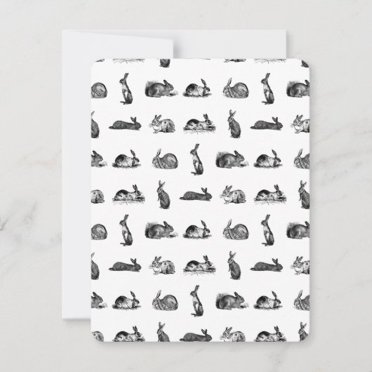 ヴィンテージウサギクラシックズカスタムBGカラー 招待状 (正面)