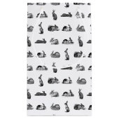 ヴィンテージウサギバニーズアートカスタム背景色 スモールペーパーバッグ (裏面)