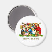 ヴィンテージウサギ復活祭ギフト マグネット (正面/裏面)