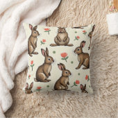 ヴィンテージウサギ模様 クッション (ブランケット)