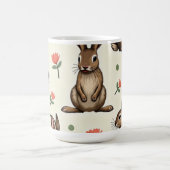 ヴィンテージウサギ模様 コーヒーマグカップ (中央)