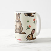 ヴィンテージウサギ模様 コーヒーマグカップ (正面右)