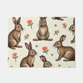 ヴィンテージウサギ模様 ドアマット (正面)