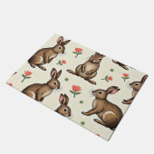 ヴィンテージウサギ模様 ドアマット (アングル)