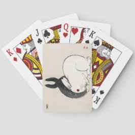 ヴィンテージウサギ白黒日本の トランプ