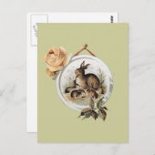 ヴィンテージウサギ科 ポストカード (正面/裏面)