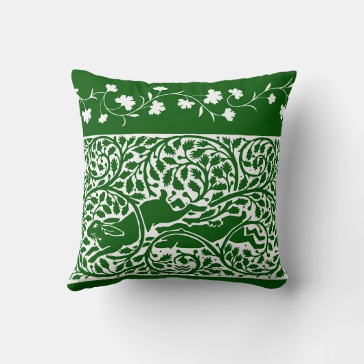 ヴィンテージウサギ装飾用クッション16インチx 16インチ クッション (裏面)