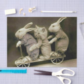 ヴィンテージウサギ&キャットオントイスクーター 薄葉紙 (クラフト)