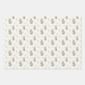 ヴィンテージウサギ ラッピングペーパーシート (正面3)