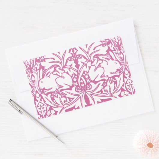 ヴィンテージウサギ 長方形シール (封筒)