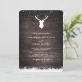 ヴィンテージウシンプルィンターディア&スノーフラ結婚ックスズインヴ 招待状 (スタンド正面)