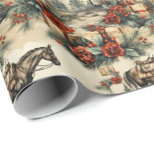 ヴィンテージウスウエスタンカウボーイクリスマス ラッピングペーパー (ロールコーナー)