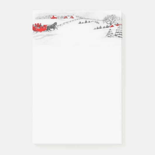 ヴィンテージウスリー乗りクリスマスリストホリデー ポストイット (正面)