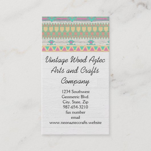ヴィンテージウッアステカド南西幾何工芸品 名刺 (正面)