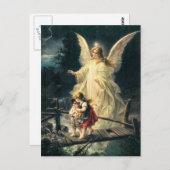 ヴィンテージウッテルエンゲルウントキンデルアウフブリュッケ ポストカード (正面/裏面)