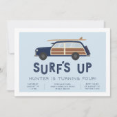 ヴィンテージウッディカー誕生日パーティーの招待状 招待状 (正面)