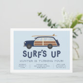 ヴィンテージウッディカー誕生日パーティーの招待状 招待状 (スタンド正面)