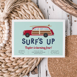 ヴィンテージウッディカー誕生日パーティーの招待状 招待状