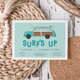 ヴィンテージウッディカー誕生日パーティーの招待状 招待状