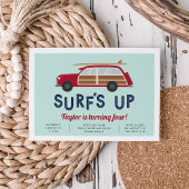 ヴィンテージウッディカー誕生日パーティーの招待状 招待状