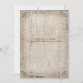 ヴィンテージウッドのラスティックカントリーウェディング招待状 招待状 (裏面)