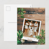 ヴィンテージウッドアコーンクリスマスファミリー写真 シーズンポストカード (正面/裏面)