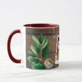 ヴィンテージウッドアコーンクリスマスホリデーフォト マグカップ (左)