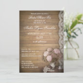 ヴィンテージウッドアンドレースブライダルシャワー茶 招待状 (スタンド正面)