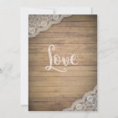 ヴィンテージウッドアンドレースブライダルシャワー茶 招待状 (裏面)