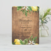 ヴィンテージウッドウォーターカラーイエローレモン&リーフ 招待状 (スタンド正面)