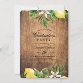 ヴィンテージウッドウォーターカラーイエローレモン&リーフ 招待状 (正面)