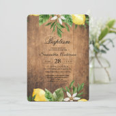 ヴィンテージウッドウォーターカラーイエローレモン&リーフ 招待状 (スタンド正面)