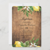ヴィンテージウッドウォーターカラーイエローレモン&リーフ 招待状 (正面)