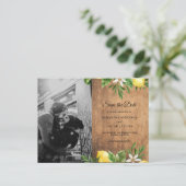 ヴィンテージウッドウォーターカラーイエローレモン&リーフ 案内ポストカード (スタンド正面)