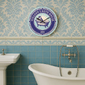 ヴィンテージウッドカットスタイルバスハウスサイン ラージ壁時計