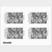 ヴィンテージウッドカットSorcery Ex Libris蔵書票 長方形シール (シート)