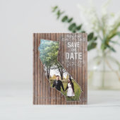 ヴィンテージウッドカリフォルニア日付の保存 案内ポストカード (スタンド正面)