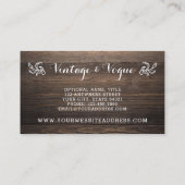 ヴィンテージウッドカ素朴ントリーエレガントファームブティック 名刺 (裏面)