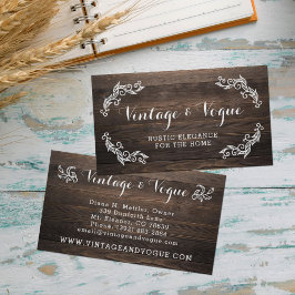 ヴィンテージウッドカ素朴ントリーエレガントファームブティック 名刺