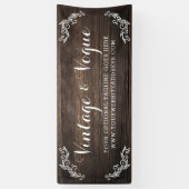 ヴィンテージウッドカ素朴ントリーエレガントファームブティック 横断幕 (縦)