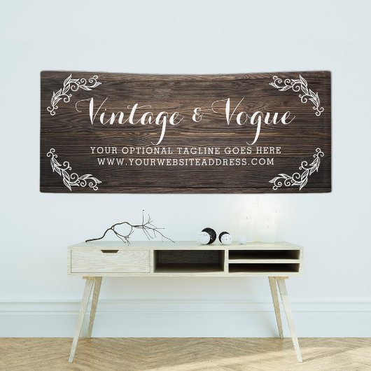 ヴィンテージウッドカ素朴ントリーエレガントファームブティック 横断幕