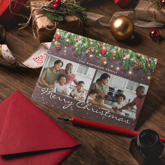 ヴィンテージウッドクリスマス2写真 シーズンカード